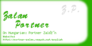 zalan portner business card